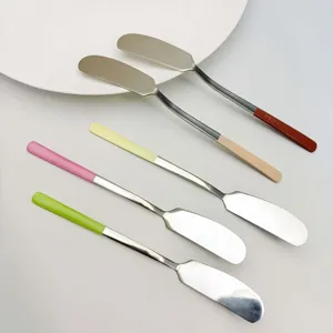 304 Stainless Steel Butter Knife Long Handle Jam Spreader Bread Cheese Knife Mirror Polished Kitchen Cake Icing Spatula