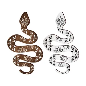 Wooden snake wall decor boho animal wooden sign detail view for home bedroom living room