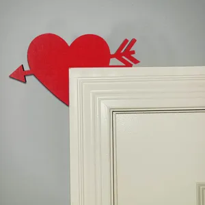 Valentine wooden heart door corner decoration home hanging sign red arrow ornament