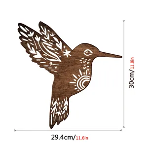Wooden Hummingbird Wall Art Bohemian Home Decor Wooden Hanging Sign For Living Room Decor