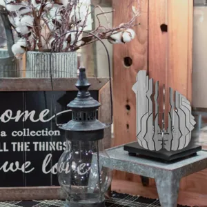 Wooden lotus candle holder creative desktop decor rustic home sculpture craft gift piece