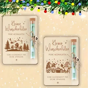 Holz Weihnachten Geldgeschenk Wunschkarte Glasflasche Deko Tischornament Deko Handwerk