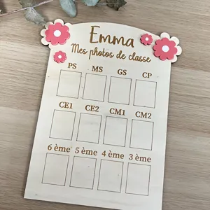 Wooden School Years Photo Frame Personalized Kids Growth Picture Frame Educational Memory Display Board Home Decor