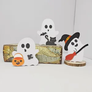 Halloween süße Geister Tischdeko Set, Nahaufnahme von gruseligen Party Deko Elementen.