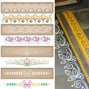 PET hollow painting stencil featuring elegant vine floral patterns for DIY graffiti art.