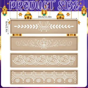 PET hollow painting templates with vine and scroll patterns for DIY art and crafts decoration.
