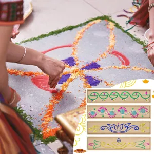 PET hollow painting stencil set with vine scroll patterns for DIY art crafts and wall decorating