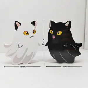 Halloween süße Geist Katze Holz Ornament Tischdekoration Party Geschenk 13cm Höhe