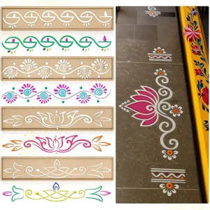 DIY vine scroll pattern painting template PET hollow drawing stencil for floor art decor.