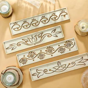 DIY Hollow Painting Stencils Vine Scroll Floral Pattern Drawing Template For Wall Floor Craft Art Decoration