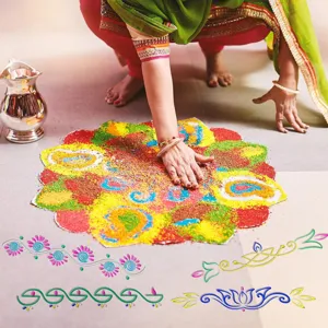 PET hollow painting template with elegant vine scroll patterns for DIY art and crafts.