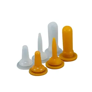 Silicone pet milk feeder nipples set for puppy and kitten bottle feeding, durable and safe.