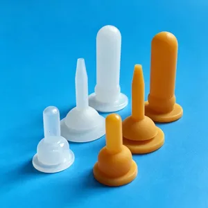 Silicone pet nursing nipple set for kitten and puppy feeding, soft milk feeder parts.