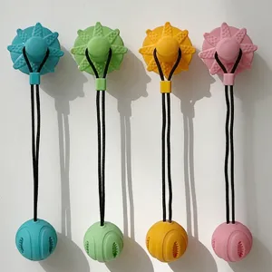 Pet Molar Food Dispensing Chew Toy Bite Resistant Dog Toothbrush Interactive Puzzle Boredom Relief Silicone Ball