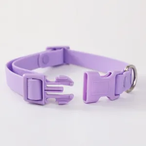 Collier pour chien de compagnie violet clair avec boucles en plastique et anneau en D
