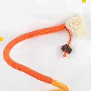 Cat chew rope toy with gall fruit for interactive play, teething and dental care pets.