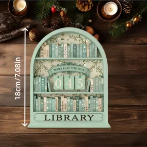 Compteur de lecture en bois décor d'étagère cintrée bureau ornement de suivi de livres