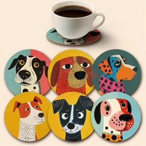 Sous-verres en bois avec joli motif de chien dalmatien Tapis de table antidérapant résistant à la chaleur pour tasse à café tasse à thé cuisine