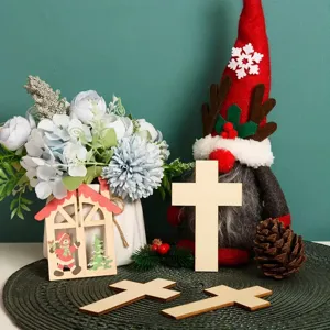 Unbearbeitete blanko Holzkreuze fur DIY Handwerk, religiose Dekoration und Geschenke.