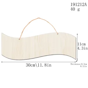 Pancarte en bois vierge avec corde de jute, plaque en bois ondulée DIY pour déco et loisirs.