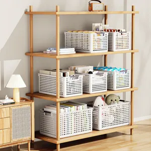 Panier de rangement en plastique bac organisateur creux pour bureau et jouets