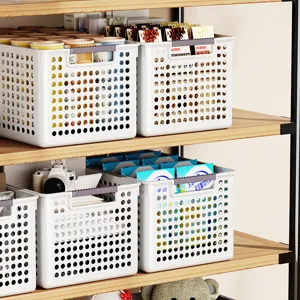 Panier de rangement en plastique boite organiseur pour cuisine snacks jouets bureau