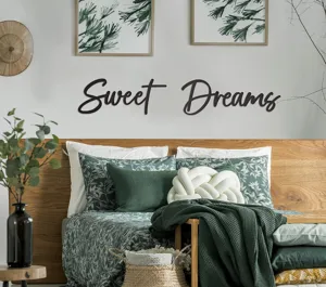 Targhetta murale in legno Sweet Dreams arredamento camera moderno rustico casale arte.