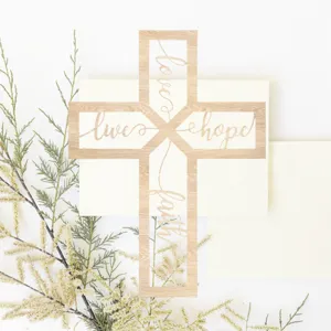 Cruz de pared de madera decoración colgante adorno rústico pieza artesanal para interior