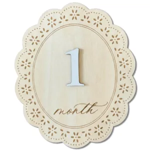 Newborn Wooden Milestone Month Card Baby Monthly Milestone Disc Daisy Floral Photography Prop Commemorative Plaque