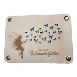 Placa de sobre de regalo de mariposa de hadas de madera, decoración creativa de deseos.