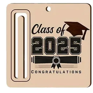 Wooden graduation money holder ornament 2025 class congratulations gift detail view