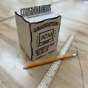 Caja de dinero de graduación de madera, caja de regalo en efectivo, accesorio de fiesta.