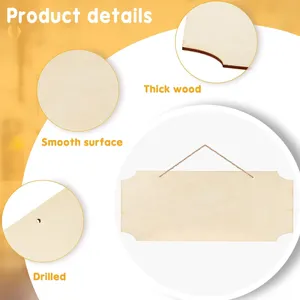 Onbewerkt houten hangbord detail, lege rechthoek DIY ambacht houten plaque glad oppervlak.