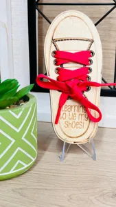 Wooden shoe tying practice board Montessori early educational lacing toy for kids learning skills