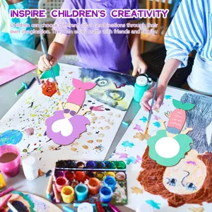 DIY Holz Meerjungfrau Handspiegel Kinder Malerei Handwerk Spielzeug Kunstset Pinsel
