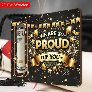 2025 Graduation Wooden Cash Holder Money Clip Graduation Party Gift Hanging Ornament