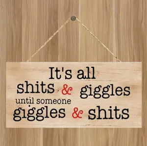 Wooden hanging plaque sign funny quote home wall decor rustic wooden sign for room decor