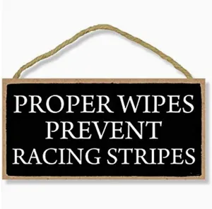 Wooden hanging sign with funny text, rustic wall decor plaque for home, kitchen, or restaurant use.
