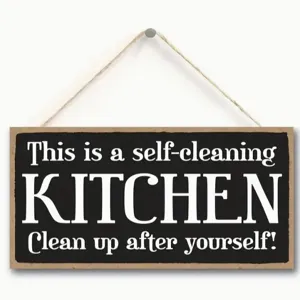 Rustic Wooden Wall Plaque Hanging Sign Inspirational Quote For Kitchen Bathroom Home Decor Wooden Sign Gift