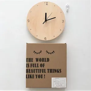 Horloge murale en bois nordique horloge silencieuse minimaliste pour salon chambre.