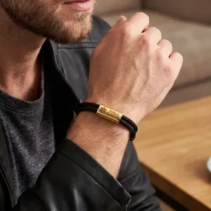 Bracelet d'alerte médicale en paracorde et acier inoxydable pour homme, bijoux diabète.