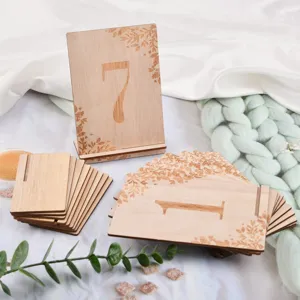 Numeri da tavolo matrimonio in legno con basi incisi al laser per decorazione festa nozze