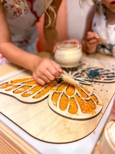 Conjunto de juguete sensorial de madera de mariposa para ninos decoracion artesanal DIY.