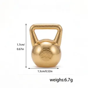 Pendentif kettlebell or fitness sport accessoire charms 1.7cm petit bijou en métal