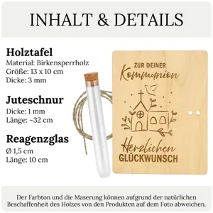 Holz Geldgeschenk Karte mit Reagenzglas und Juteschnur für Hochzeit Geburtstag Party Deko