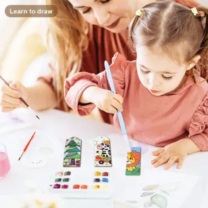 Wooden blank bookmarks for DIY painting crafts, unfinished rectangular tags for kids painting