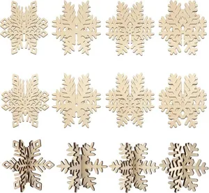 3D flocon de neige en bois ornement noël arbre décor bureau fête décoration ensemble
