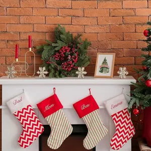 Christmas stocking set personalized holiday fireplace hanging decoration festive home decor