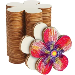 Unfinished wooden flower slices for DIY crafts painting graffiti blank wood coasters mats decor