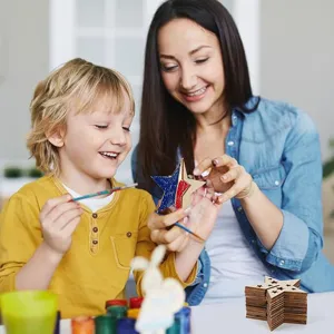 DIY Wooden Star Painting Craft Kit for Kids Creative Desktop Home Decoration Set